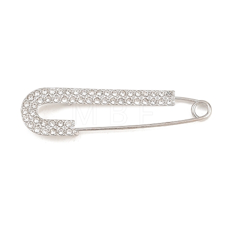Crystal Rhinestone Safety Pin Brooches JEWB-A040-01C-P-1