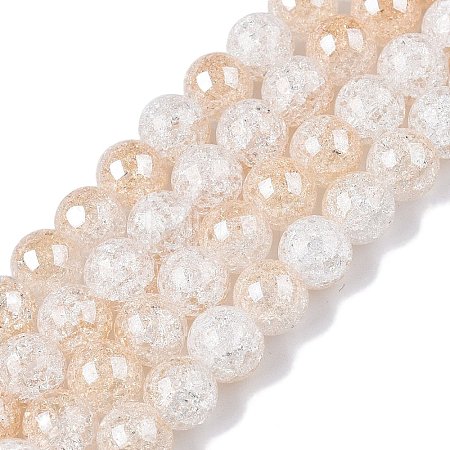 Electroplated Crackle Glass Beads Strands X-EGLA-N014-8mm-02-1