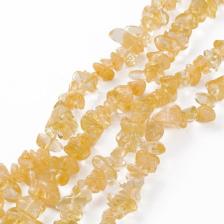 Heated Natural Citrine Beads Strands G-L555-06-1
