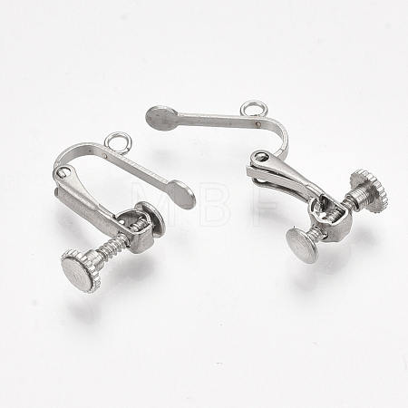 Tarnish Resistant 304 Stainless Steel Screw Clip Earring Converter STAS-S079-82-1