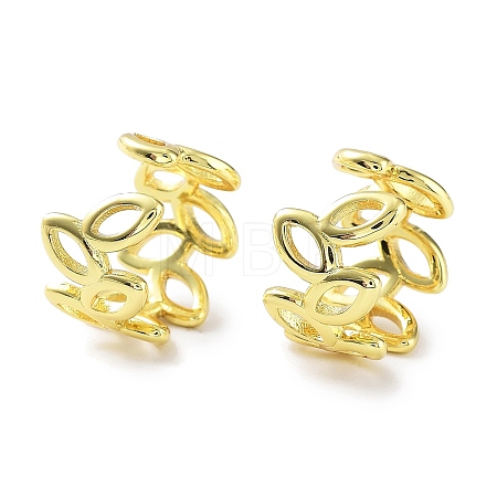Hollow Horse Eye Brass Cuff Earrings EJEW-D088-12G-1