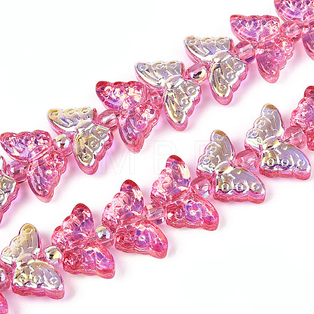 Transparency Electroplate Glass Beads Strands GLAA-T023-39A-02-1