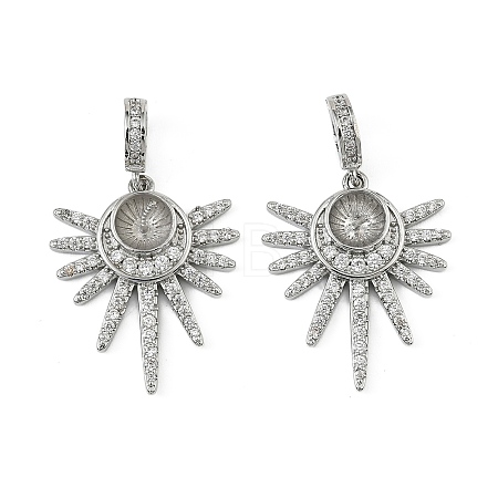 Brass Micro Pave Cubic Zirconia Peg Bails Charms KK-D106-14P-1