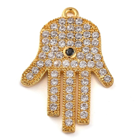 Rack Plating Brass Micro Pave Cubic Zirconia Pendants KK-Z070-10G-1