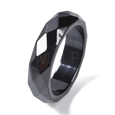 Magnetic Synthetic Hematite Finger Ring for Men Women RJEW-A047-01H-1
