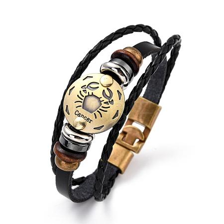 Braided Leather Cord Retro Multi-strand Bracelets BJEW-L616-20K-1