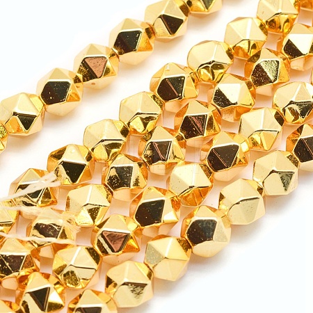 Electroplate Non-magnetic Synthetic Hematite Beads Strands G-L485-07B-G-1
