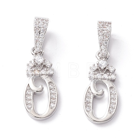Eco-Friendly Brass Micro Pave Cubic Zirconia Pendants KK-K265-01P-O-1