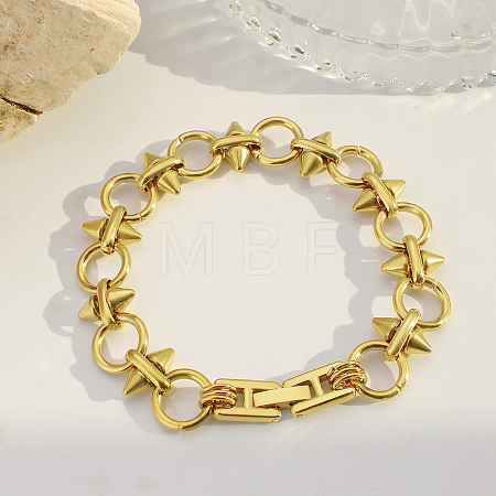 304 Stainless Steel Link Chain Bracelets for Women BJEW-P391-02B-G-1