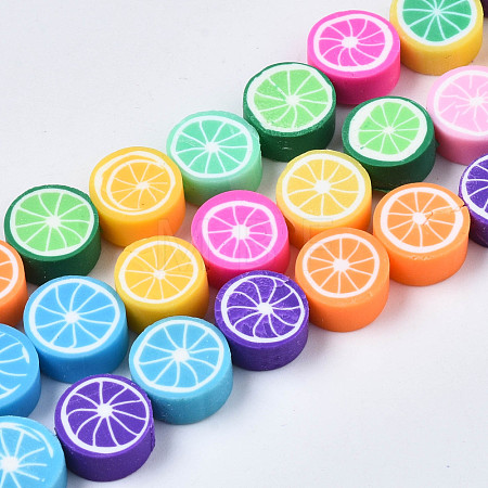 Handmade Polymer Clay Bead Strands CLAY-N006-79-1