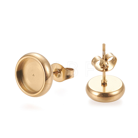 Ion Plating(IP) 304 Stainless Steel Stud Earring Settings STAS-K202-05C-G-1