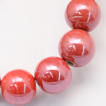 Glazed Porcelain Round Beads X-PORC-S489-6mm-14-1