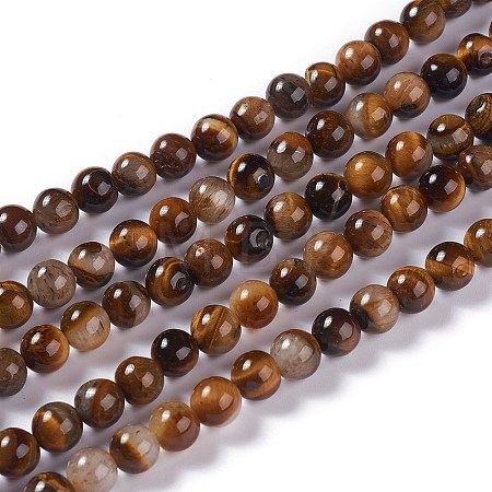 Natural Yellow Tiger Eye Beads Strands X-G-H238-8mm-1