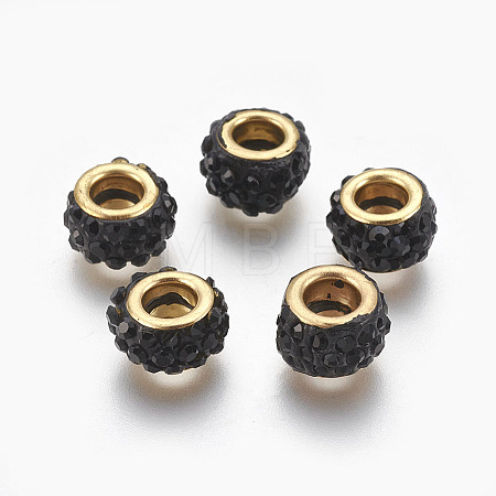 Handmade Polymer Clay European Beads CLAY-O002-01G-C-1
