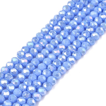 Electroplate Glass Beads Strands EGLA-A044-P2mm-B17-1