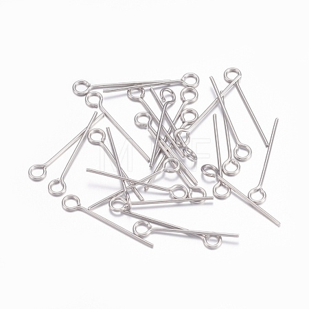 Tarnish Resistant 304 Stainless Steel Eye Pins STAS-O105-01P-0.6x18mm-1