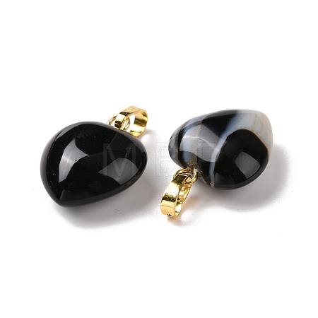 Natural Black Agate Pendants G-I311-A16-G-1