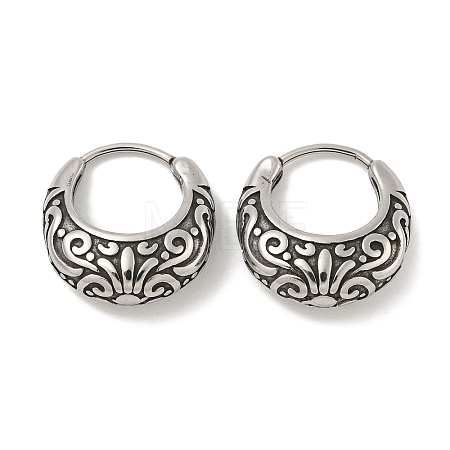 316 Surgical Stainless Steel Hoop Earrings EJEW-D096-10B-AS-1
