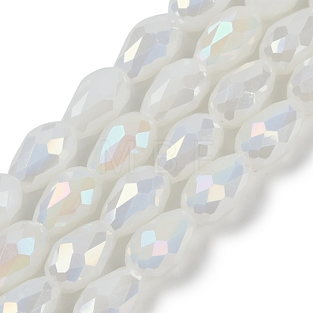 Opaque Solid Color Electroplate Glass Beads Strands EGLA-N013-J4mm-B03-1