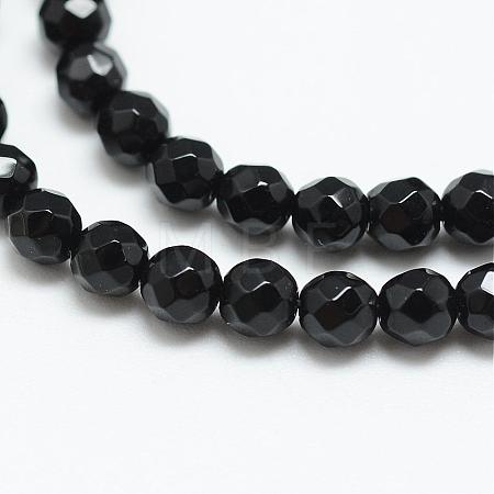 Natural Black Onyx Bead Strands G-R344-3mm-43-1