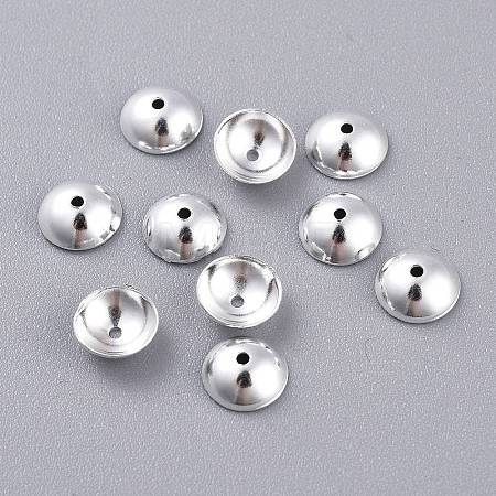 201 Stainless Steel Bead Caps STAS-K210-01B-S-1
