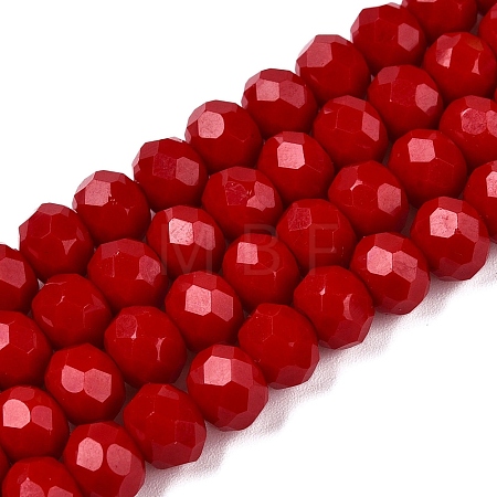 Opaque Solid Color Imitation Jade Glass Beads Strands EGLA-A044-P8mm-D15-1