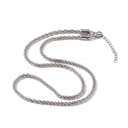 Non-Tarnish 304 Stainless Steel Bone Rope Chain Necklace for Women NJEW-I121-01C-P-1