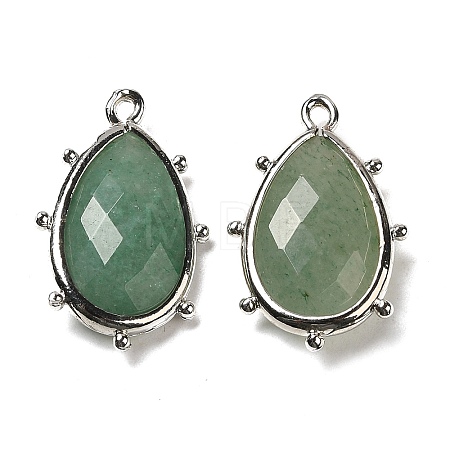 Natural Green Aventurine Pendants G-B009-02P-Q-1