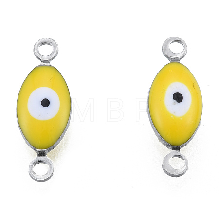 304 Stainless Steel Enamel Connector Charms STAS-N092-179H-1