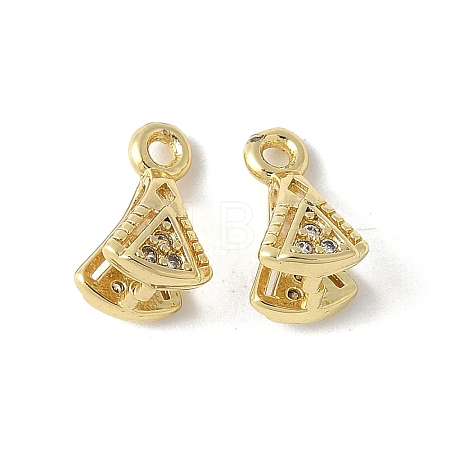 Brass Micro Pave Cubic Zirconia Ice Pick Pinch Bails KK-D324-42G-1