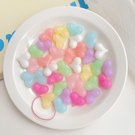 Opaque Acrylic Beads X-OACR-H038-35-1