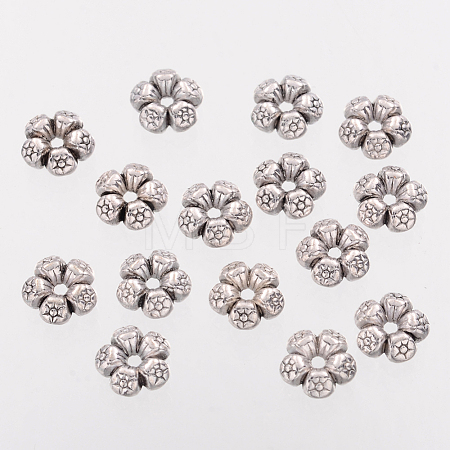 Heart Tibetan Style Charms Tibetan Silver Spacers Beads AC0752-NF-1