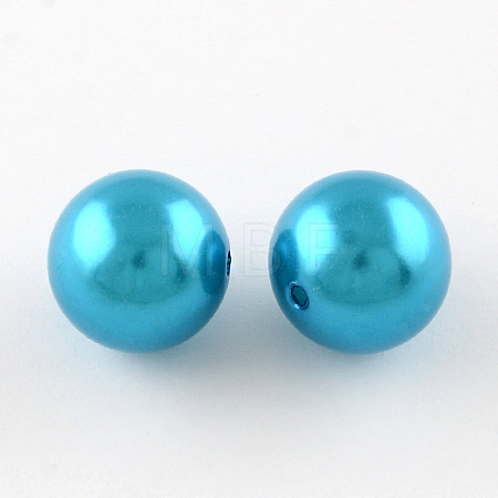 Round ABS Plastic Imitation Pearl Beads OACR-R053-18-1