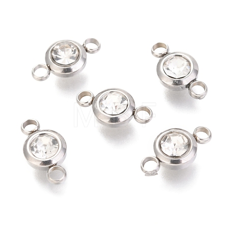 304 Stainless Steel Rhinestone Links Connectors X-STAS-P237-17P-11-1