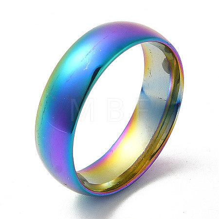 Ion Plating(IP) 304 Stainless Steel Flat Plain Band Rings STAS-I160-A-18mm-M-1