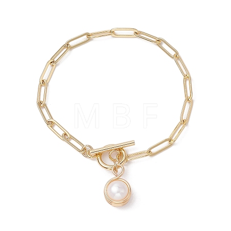 Potato Natural Freshwater Pearl Charm Bracelets BJEW-JB10651-1