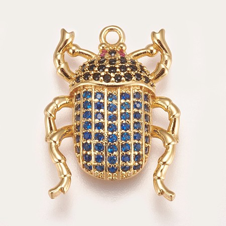 Brass Micro Pave Cubic Zirconia Pendants ZIRC-K078-04G-1