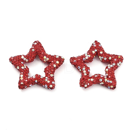 Star Shape Polymer Clay Rhinestone Beads CLAY-NH0001-06C-1