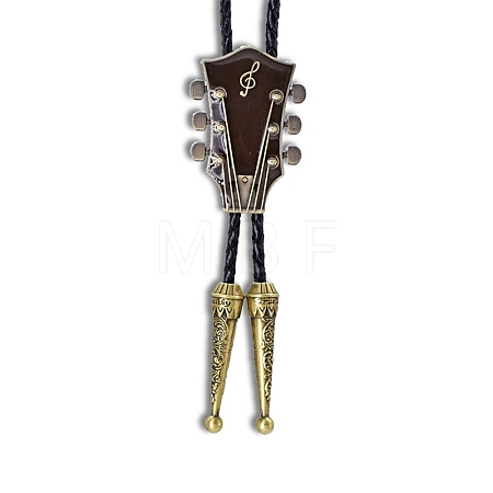 Alloy Enamel Guitar Pendant Bolo Tie Lariat Necklaces NJEW-WH0002-259-1
