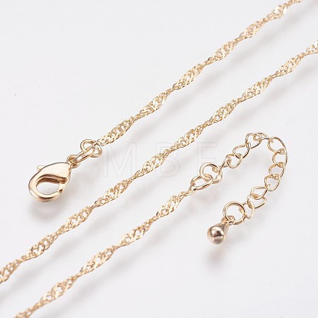 Long-Lasting Plated Brass Chain Necklaces X-NJEW-K112-11G-NF-1