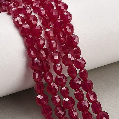 Lab Grown Red Corundum Beads Strands GG-CBAC488-05-1