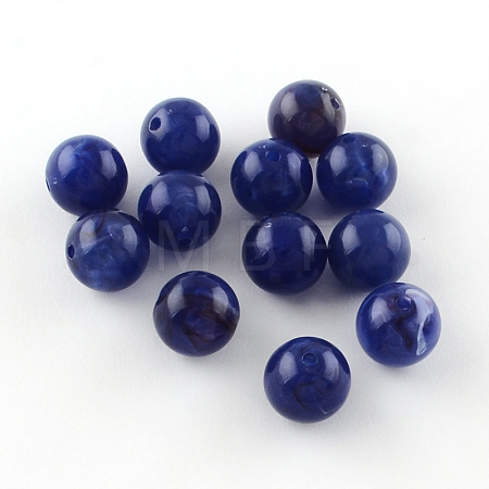 Round Imitation Gemstone Acrylic Beads OACR-R029-6mm-11-1