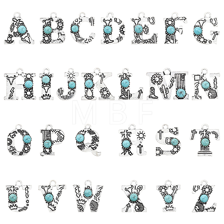 26Pcs 26 Styles Synthetic Turquoise & Alloy Pendants FIND-YW0006-63-1