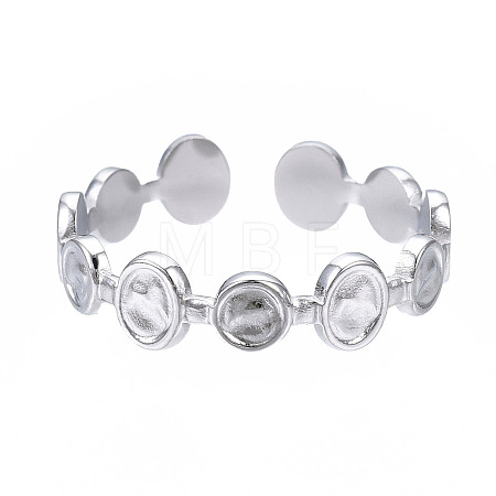 Non-Tarnish 304 Stainless Steel Flat Round Open Cuff Ring X-RJEW-T023-65P-1