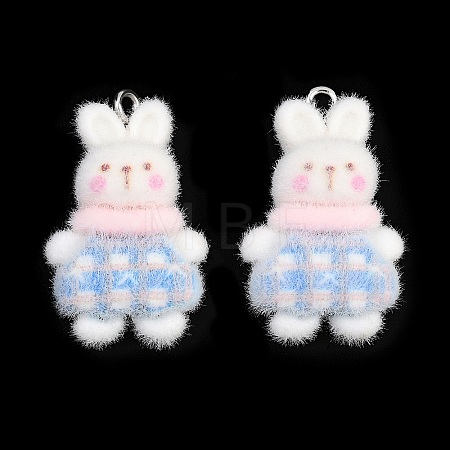 Flocking Opaque Resin Pendants RESI-P053-04B-P-1