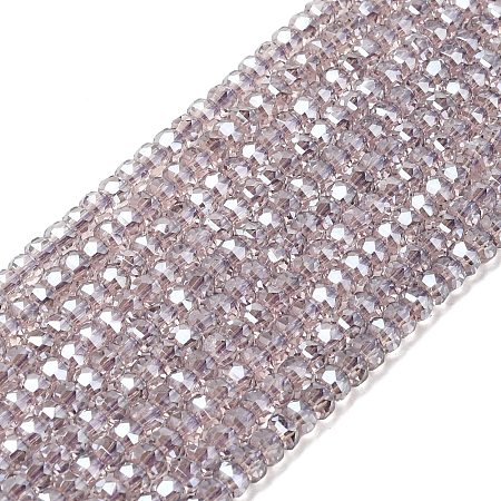 Electroplate Glass Beads Strands GLAA-Q105-03M-1