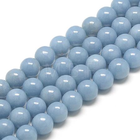 Natural Angelite Beads Strands G-R432-15-6mm-1