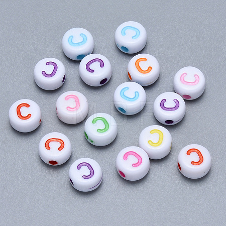 Craft Acrylic Horizontal Hole Letter Beads SACR-S201-11C-1