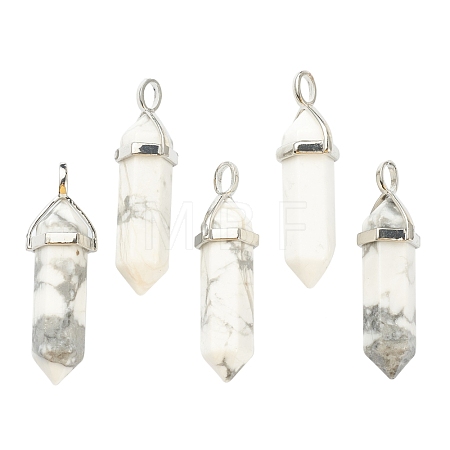 Natural Howlite Pointed Pendants G-M378-01P-A38-1