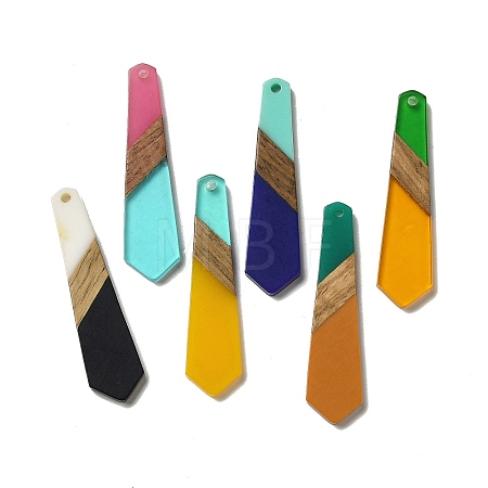 Opaque Resin & Walnut Wood Pendants RESI-D060-B-1